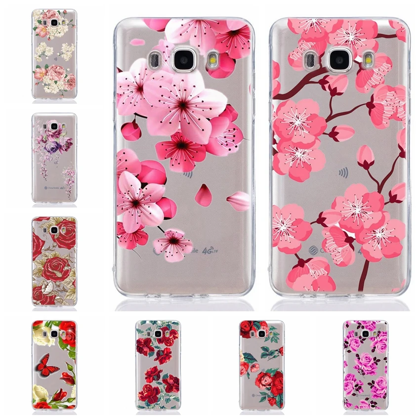For Samsung Galaxy J1 J2 J3 J5 J7 prime J120 J320 J330 J530F TPU Colorful Soft Rose Flower Painted Desig Cover Case Fundas E331 |