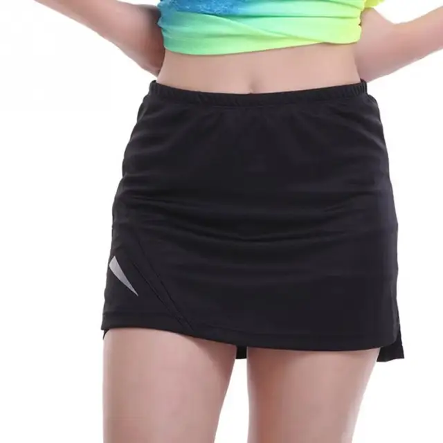 Womens Fitness Holiday Anti Exposure Jogging Button Crop Tops Sports Gym Sport Skirt