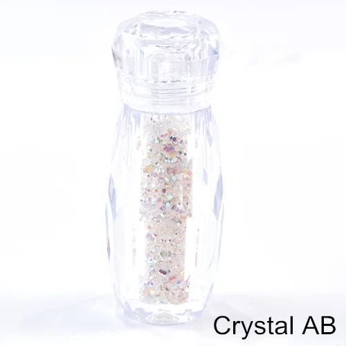 1 бутылка Кристальный гравий многоцветный Мини Pixie стразы горячей фиксации Стразы кругу проложен Микро Циркон блеск для ногтей украшение B3760 - Цвет: Crystal ab