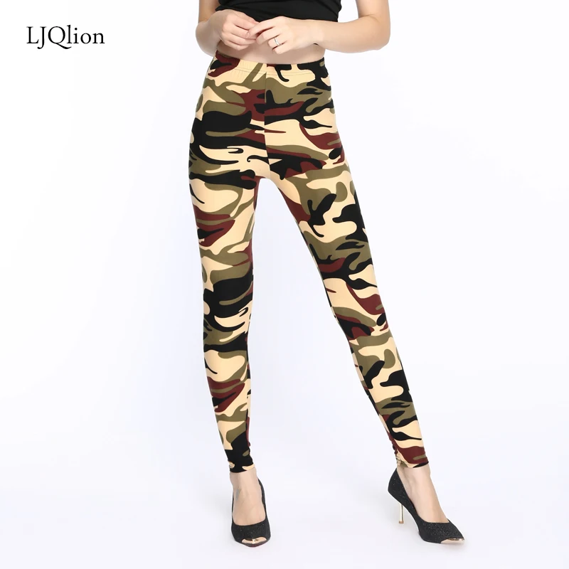 ljqlion 2018 fashion camouflage leggings printing legins fitness christmas leggins