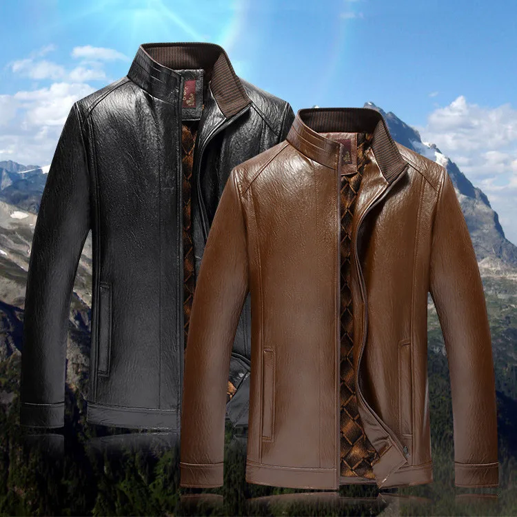 New arrive brand Mens Leather Jacket Men Coats High Quality PU Outerwear Men's Leather Jackets Faux Fur Male leather coats