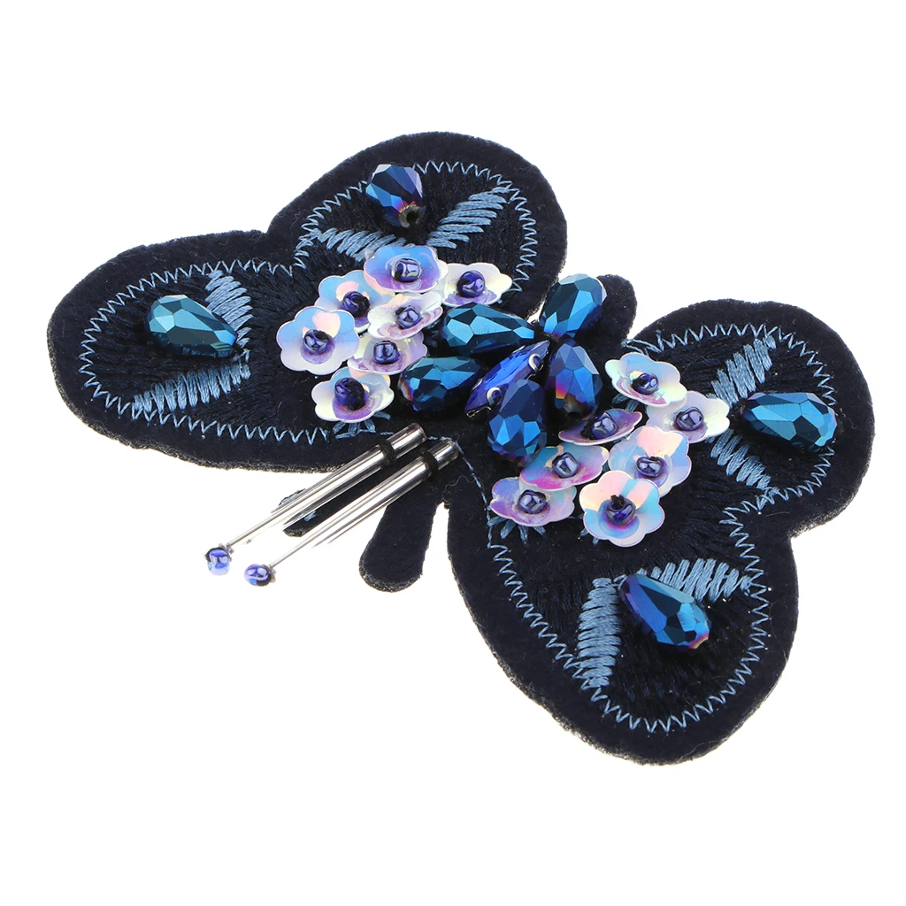 Sequin Beads Patches Butterfly Style Clothes Embellishments Embroidery Applique Decorations for Repair/Design