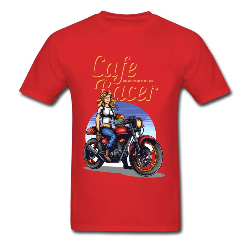 Cafe Racer 2018 Popular Men T-Shirt O-Neck Short Sleeve 100% Cotton Tops Shirt Printed Tops Shirts Free Shipping Cafe Racer red
