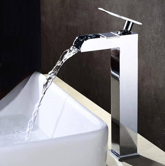 

Free Shipping Modern Bathroom chrome Finished Hot and Cold Water Basin Faucet Mixer,Sinlge Handle Tap basin mixer BF051