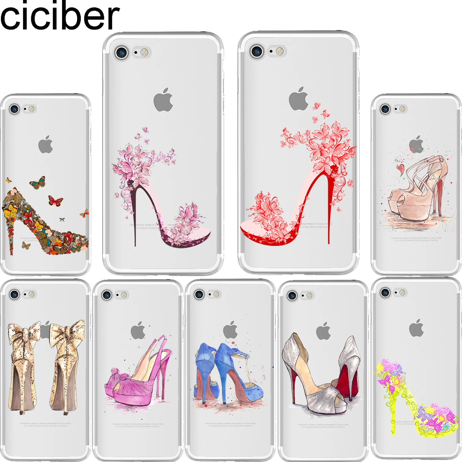 Ciciber Cantik Sepatu Hak Tinggi Pola Lembut Silicon Telepon Kasus Ciciber Cantik Sepatu Hak Tinggi Pola Lembut Silicon Telepon Kasus Cover untuk IPhone 6 6 S 7 8 Ditambah 5 S SE X Capinha Fundas Coque di Dilengkapi Kasus