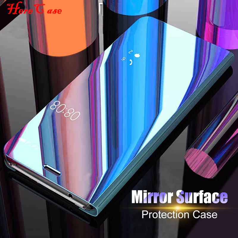 

For Samsung A8 2018 Case Luxury Mirror Clear View Cover For Samsung Galaxy S8 S9 Plus S6 S7 Edge Note 8 9 A3 A5 A7 J3 J5 J7 2017