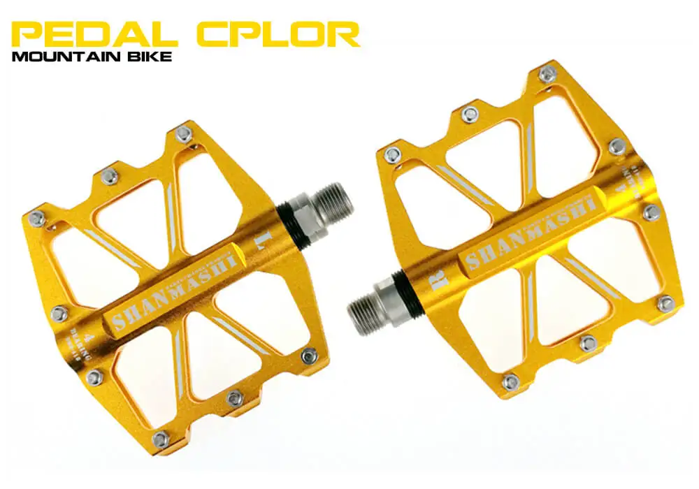 SMS педали для велосипеда MTB 4 герметичный подшипник плоская платформа Педальный из алюминиевого сплава велосипед Велоспорт противоскольжения - Цвет: Цвет: желтый