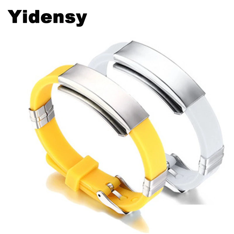 Yidensy Punk Silicone Rope Cords Bracelets Belt Buckle Clasps Stainless