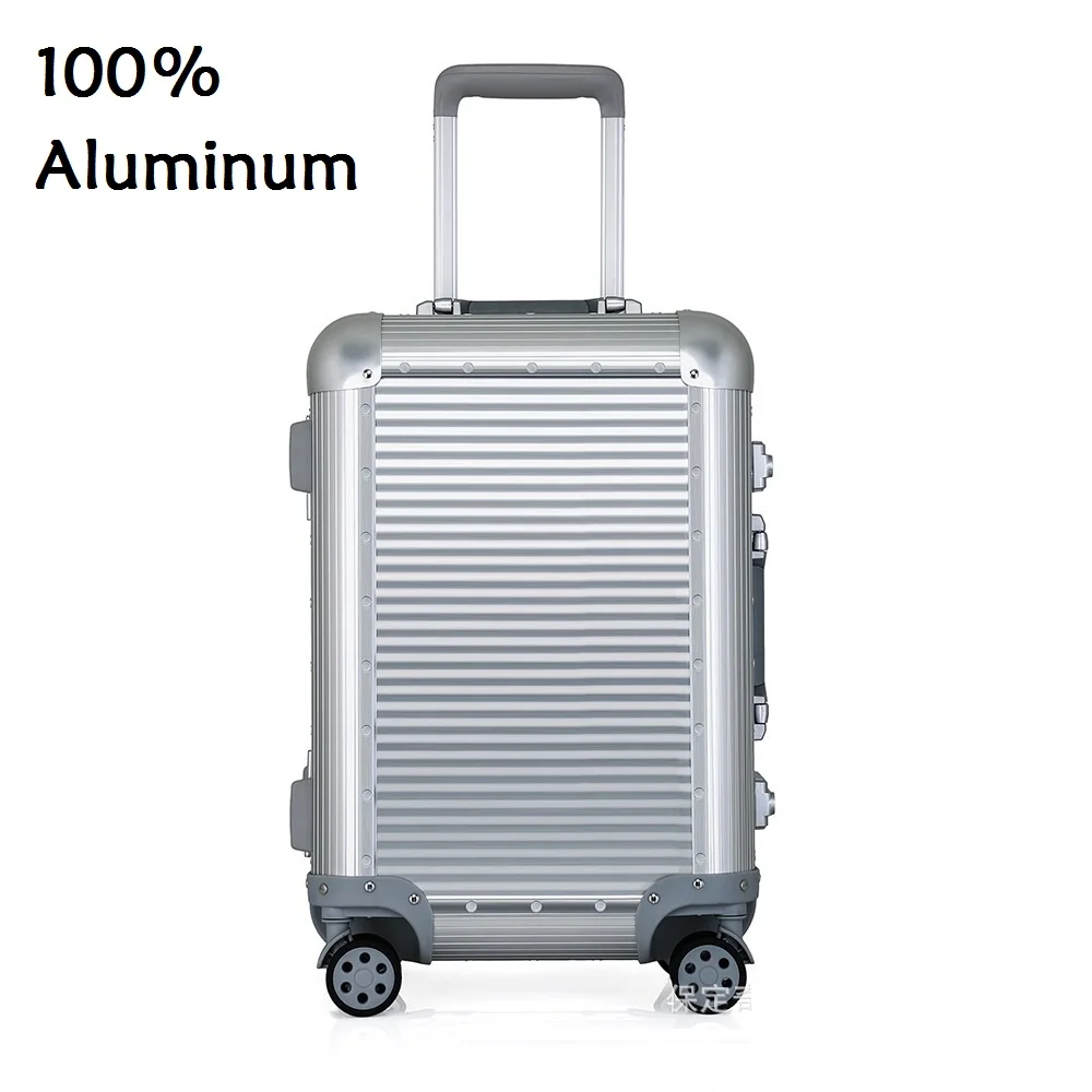 100 aluminum luggage suitcase carry on cabin travel trolley case