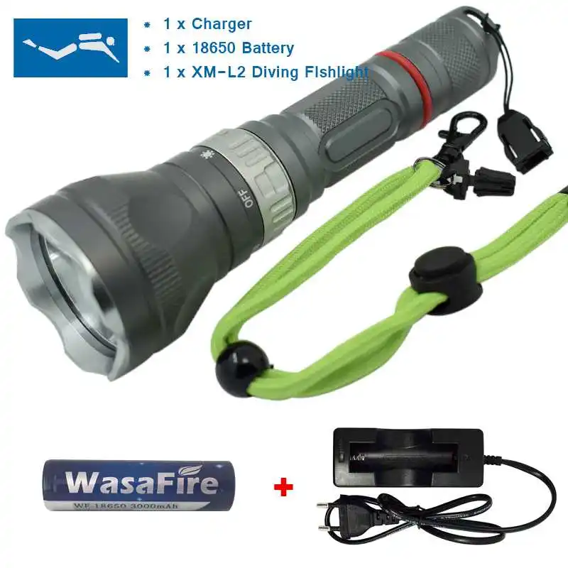 

High Quality Underwater Scuba Flashlights Diving Torch Diver Flash Light 5 Modes Led Diving Flashlight 18650 Led Lamp Lanterna