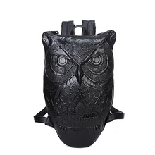 Mujeres Mochila 2017 Más Nuevo Estilo Fresco Negro Cuero de LA PU Mochila Búho Hembra Caliente de La Venta Mujeres Del Bolso En Stock Envío Rápido