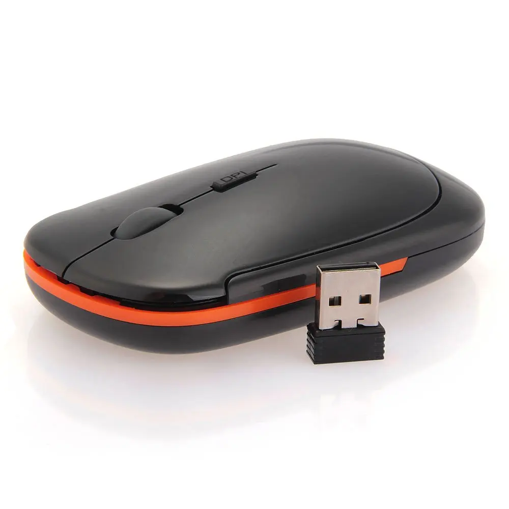 Беспроводная мини-мышь, светодиодный, оптическая компьютерная мышь, 4 кнопки, игровая мышь, геймерские мыши, 2,4G, USB приемник для дома и офиса