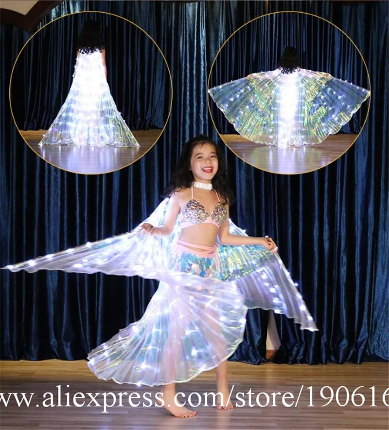 Belly Dance Glowing Wings Cloak Children Fluorescent Butterfly Rainbow Multicolored LED Glowing Wings1