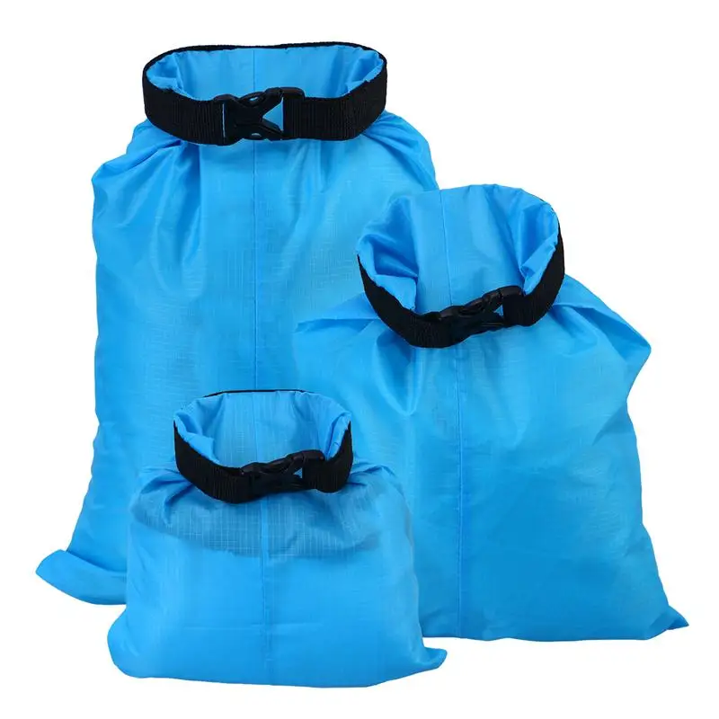

3pcs 1.5L+2.5L+3.5L Waterproof Dry Bag Storage Pouch Bag for Camping Boating Kayaking Rafting Fishing (Sky Blue)