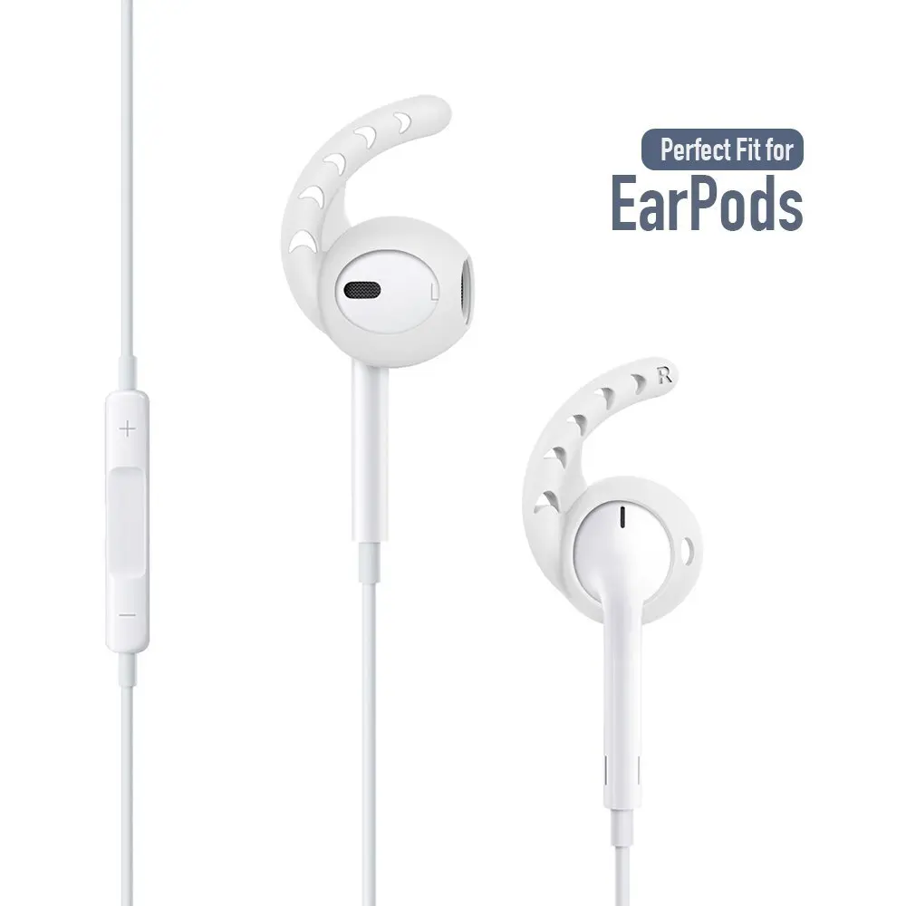 Duszake Replacement Soft Silicone Antislip Ear Cover Hook Earbuds Tips Earphone Silicone Case for AirPods Apple 3 Pairs