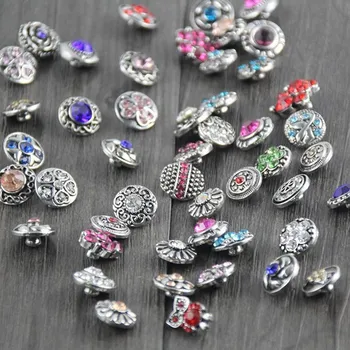 

wholesale 100pcs/lot mix styles colors 12mm small button snap jewelry interchangeable ginger snap button charm
