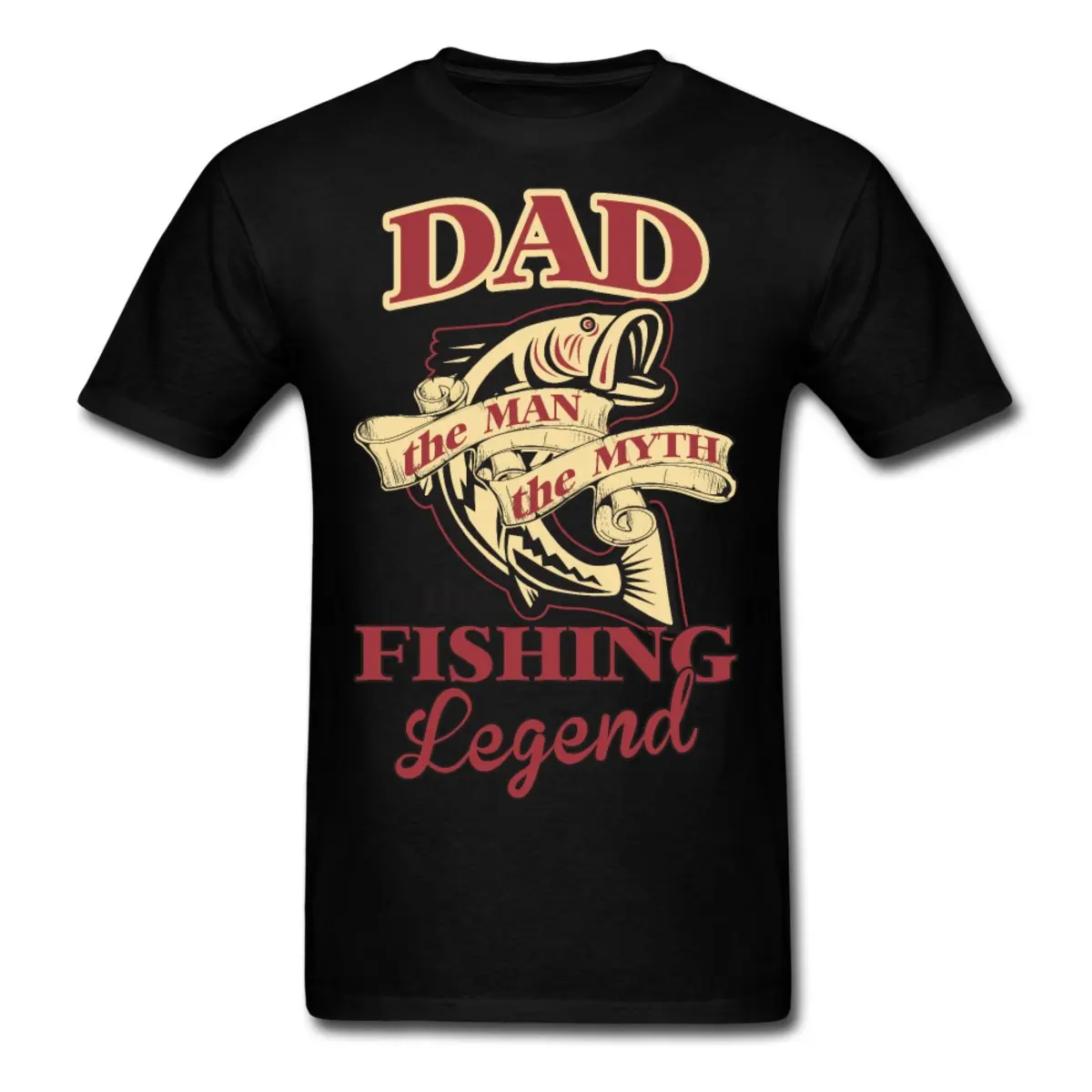 Мужская футболка Dad Fishinger Legend белая с круглым вырезом Лето 2017 одежда из 100% хлопка