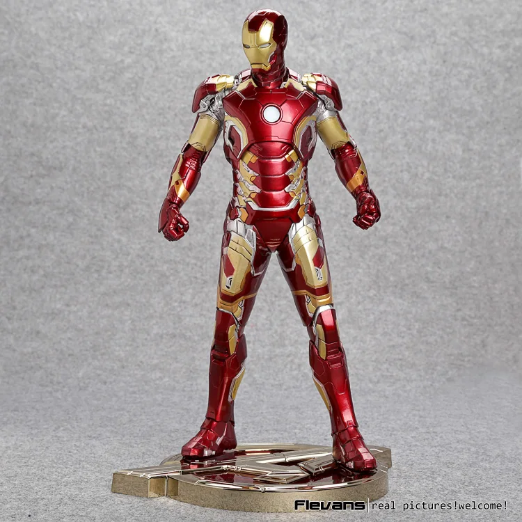 Pаспродажа Железный человек Mark XLIII 43 1 6 масштаб предварительно окрашенная модель комплект со светодио дный подсветкой ПВХ фигурка Коллекционная модел...