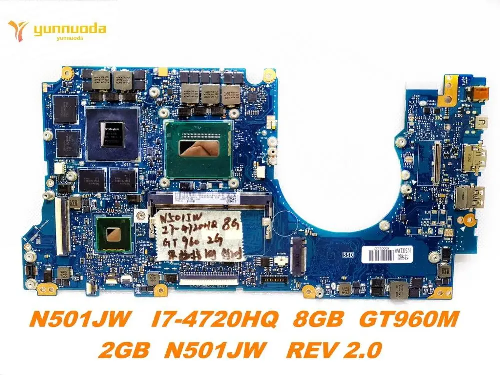 Оригинальная материнская плата для ноутбука ASUS N501JW I7-4720HQ 8 Гб GT960M 2 REV 0