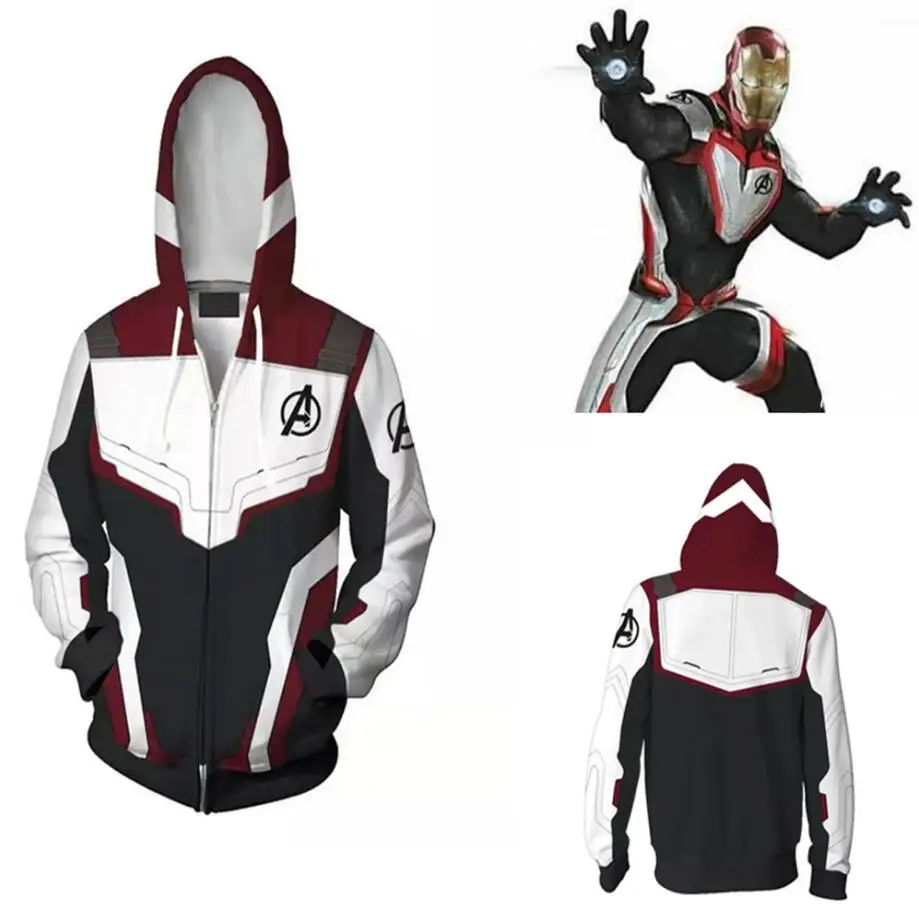 

Avengers Endgame Quantum Realm Sweatshirt Jacket Advanced Tech Hoodie Cosplay Costumes 2019 new superhero Iron Man Hoodies suit