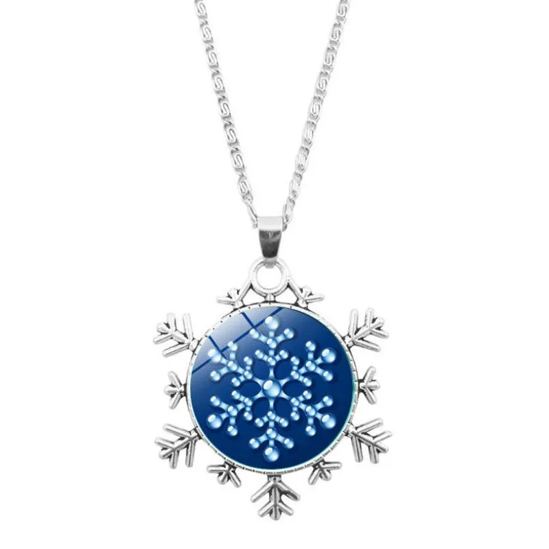 DoreenBeads Кулоны ожерелье Рождество Снежинка стекло время с драгоценным камнем