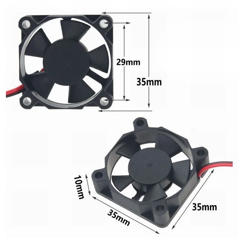 Цельнокроеное платье Gdstime 12000 об./мин. 35 мм x 10 мм DC 5 В шарикоподшипник бесщеточный охладитель микро Вентилятор охлаждения 35x35x10 мм 3510 3,5 см
