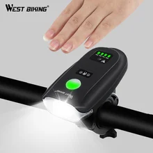 WEST BIKING 350 Lumen Intelligent Bicycle Light Hand Smart Induction Bicycle Flashlight Waterproof Bike Headlight Bike Lamps