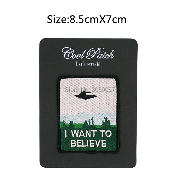 

3.8" I Want to Believe X-File Poster patch TV MOVIE Series Uniform rockabilly applique sew on iron on badge