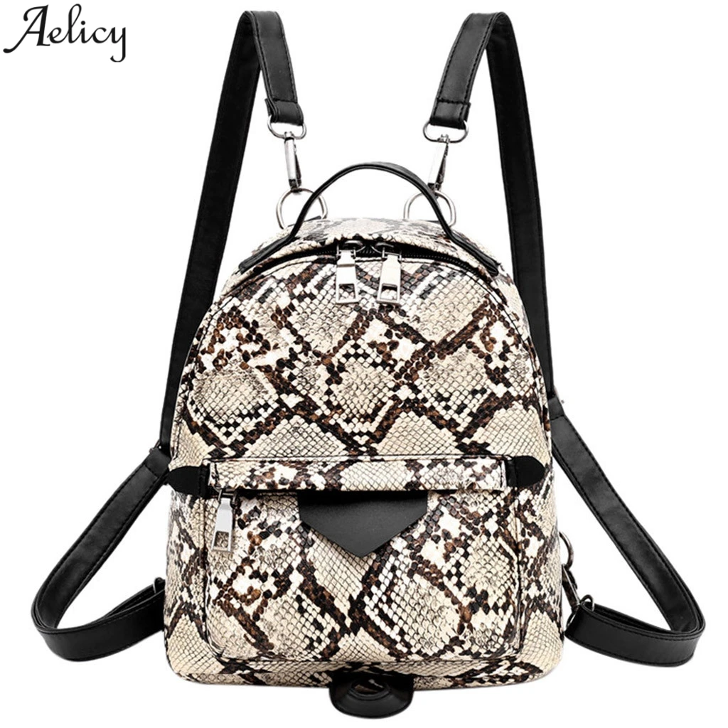 Женский леопардовый Рюкзак Aelicy из искусственной кожи под змеиную кожу модная