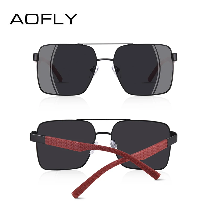 AOFLY BRAND DESIGN Polarized Sunglasses Men Driving Square Metal Frame Men's Glasses Male Eyewear Goggles UV400 Gafas AF8181