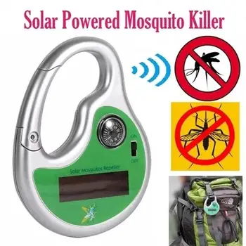 

Mini Portable Mosquito Repellent Solar Powered Outdoor Hook Camping Hiking Picnic Solar Ultrasonic Insect Mosquito Fly Repeller