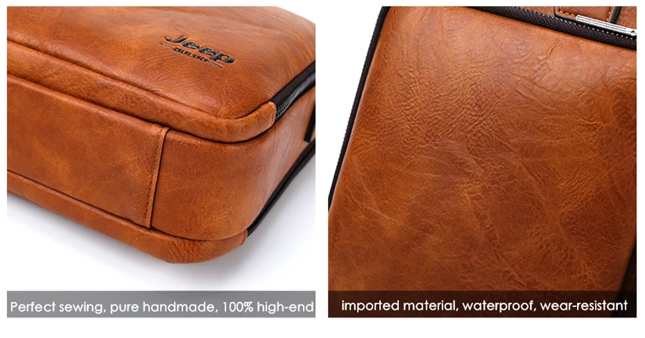 JEEP BULUO, брендовый мужской портфель, большая вместительность, кожа, Повседневная сумка на плечо для мужчин, для ноутбука, деловые сумки, сумки, высокое качество, Новинка