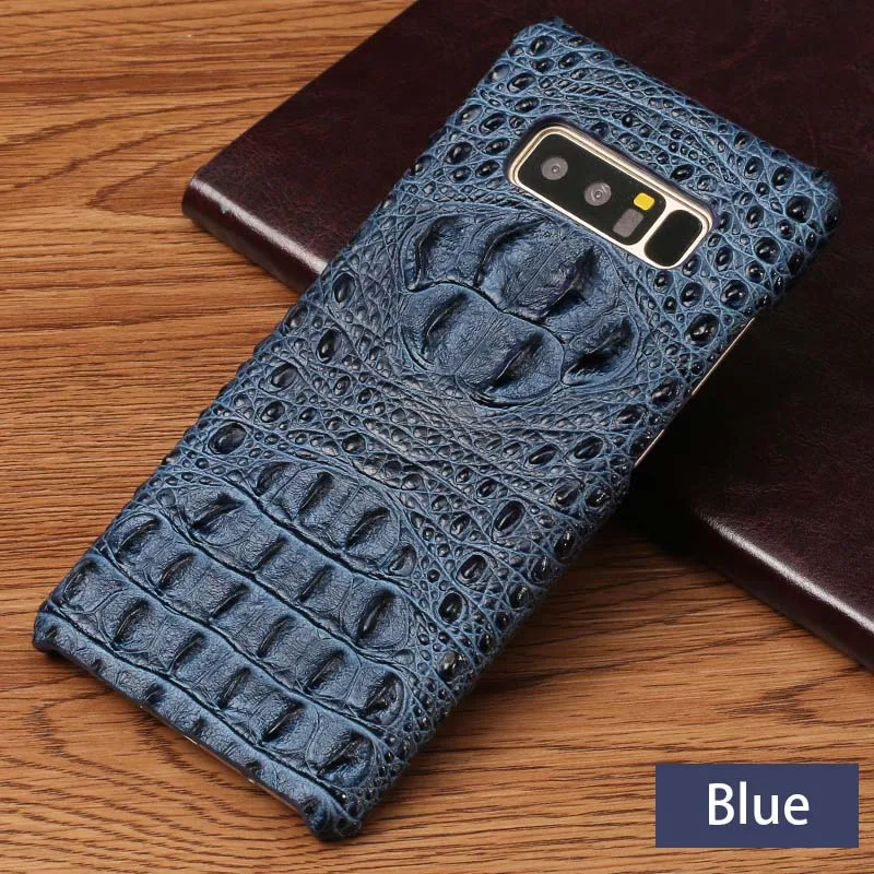 Blue Телефон чехлы для Samsung Galaxy S6 S7 S8 S9 S10 плюс головы крокодила текстура чехол для Note 8 9 A5 A7 A8 J3 J5 J7 чехол - Цвет: Blue