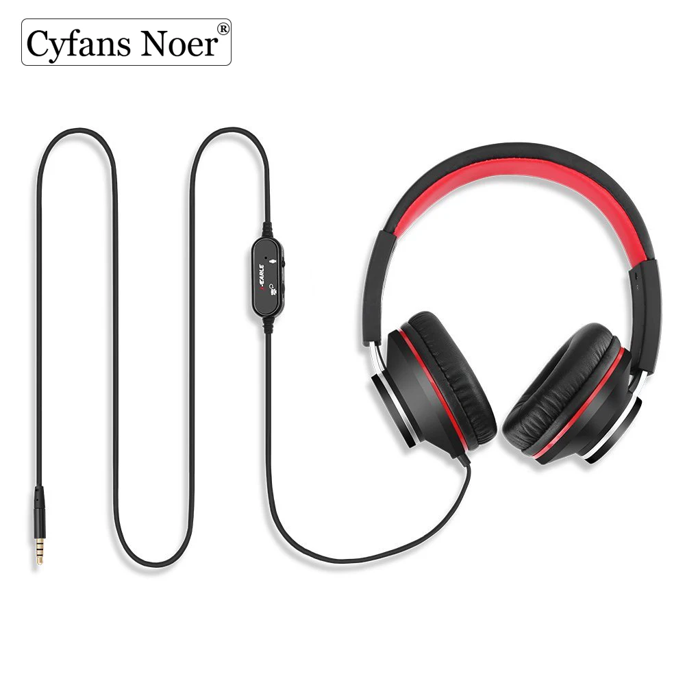 Накладные Игровые наушники Cyfans Noer 3 5 мм с микрофоном и шумоизоляцией|Наушники