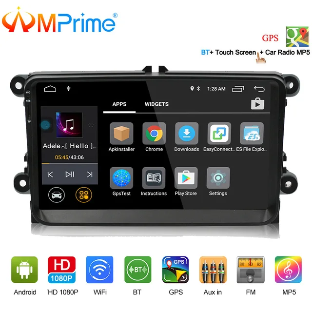 Best Price AMPrime 9" Car Radio GPS Android 9" Wifi FM Mirror Link 2 Din Touch Screen Car Multimedia Player Audio Player Autoradio For VW Best Price AMPrime 9" Car Radio GPS Android 9" Wifi FM Mirror Link 2 Din Touch Screen Car Multimedia Player Audio Player Autoradio For VW