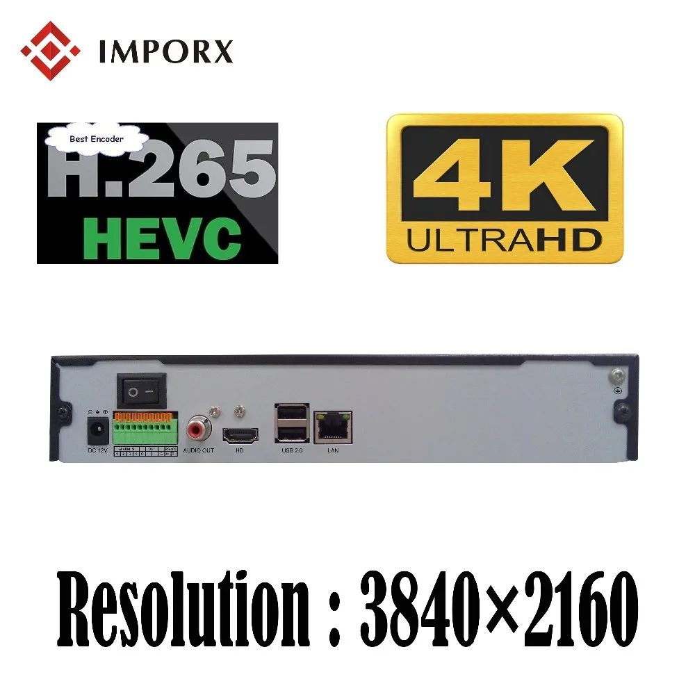 IMPORX Full HD Onvif 3840*2160 H.265 4CH 8CH CCTV 4K NVR ip камера система безопасности видео регистратор