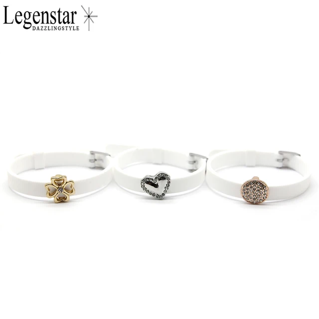 Legenstar Slide Charms Diy For Silicone Bracelet Wristband Belt Legenstar Slide Charms Diy For Silicone Bracelet Wristband Belt Keeper Bracelets Women Jewelry Artificial Accessories