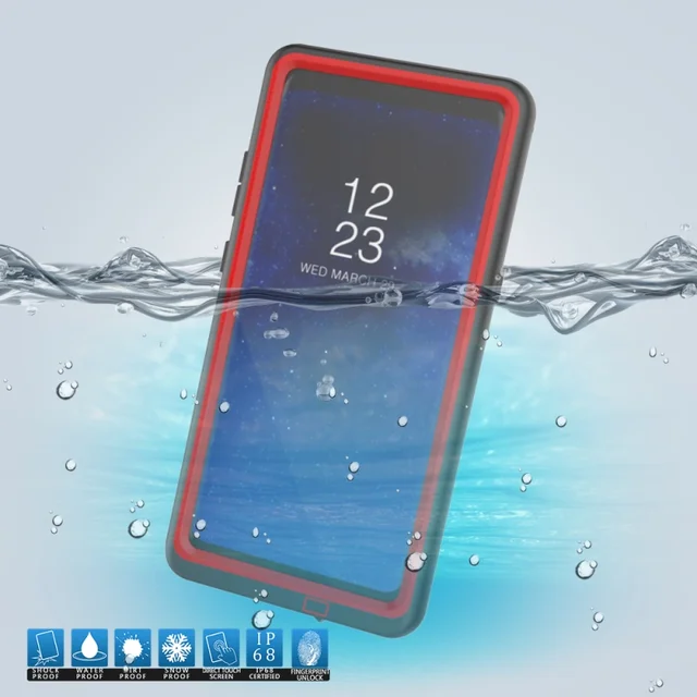 <b><p>Galaxy Note Warproof Case Slim Fingnt Ideification</p></b><b><p>ギャラクシーノート8防水ケーススリム指紋識別IP68の耐震性Snowproofカバーサムスンバッグ</p></b><br /><br /><p align='center'>