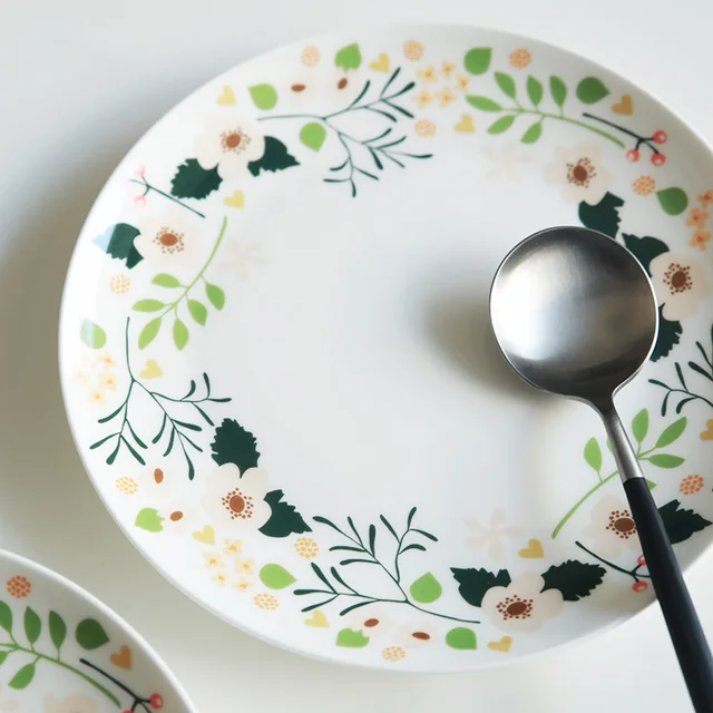 8inch Past Home Flowers Bone China Dishes Plates Decorative 8inch Past Home Flowers Bone China Dishes Plates Decorative Fruit Steak Pasta Dinner Kitchen