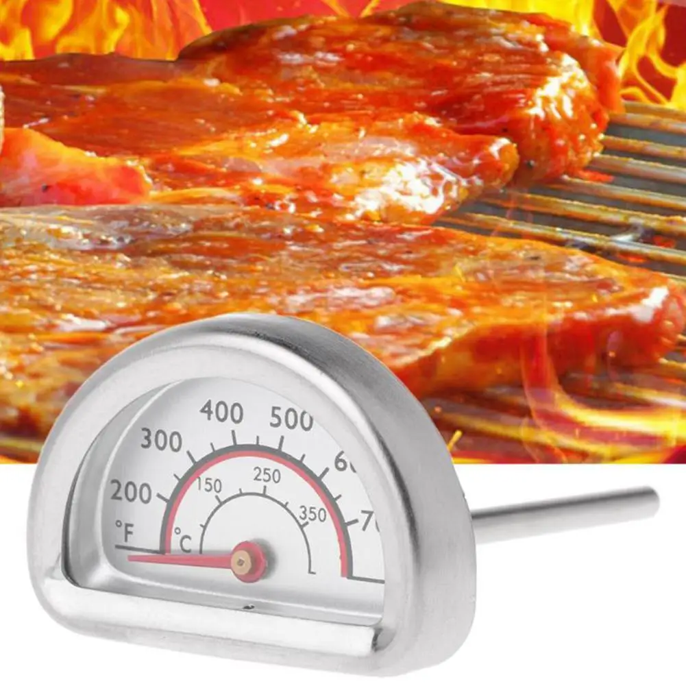 BBQ Barbecue Thermometer Smoker Grill Thermometer Temperature Gauge Stainless Steel Heat Indicator For Charbroil Grill