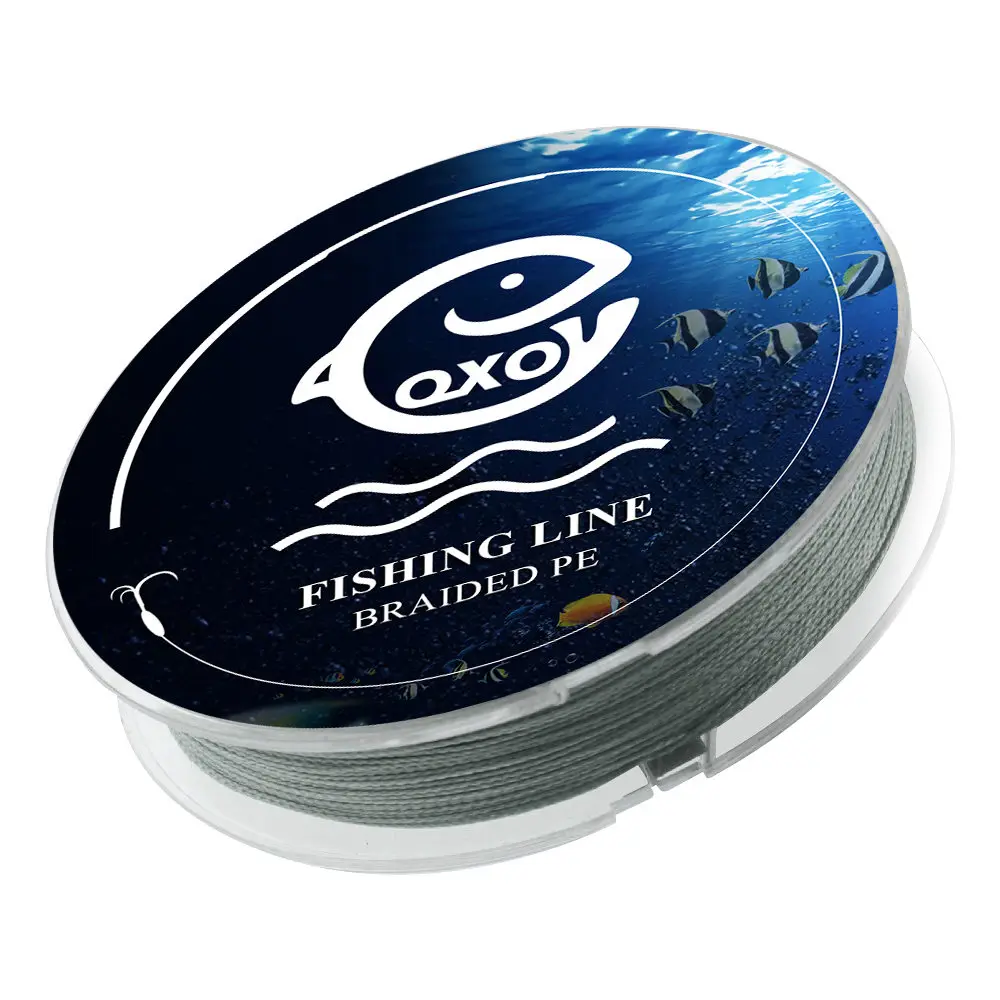 QXO 100m 4stand Braided Wire Material Fishing PE Line Tresse fish Multi filament Leashes Sea The Line For Fishing Tippet 6-100lb - Цвет: gray line