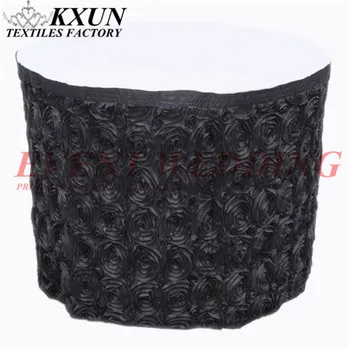 

New Style Big Size Satin Rosette Cake Table Skirt Table Cloth Skirting For Wedding Banquet Event Decoration