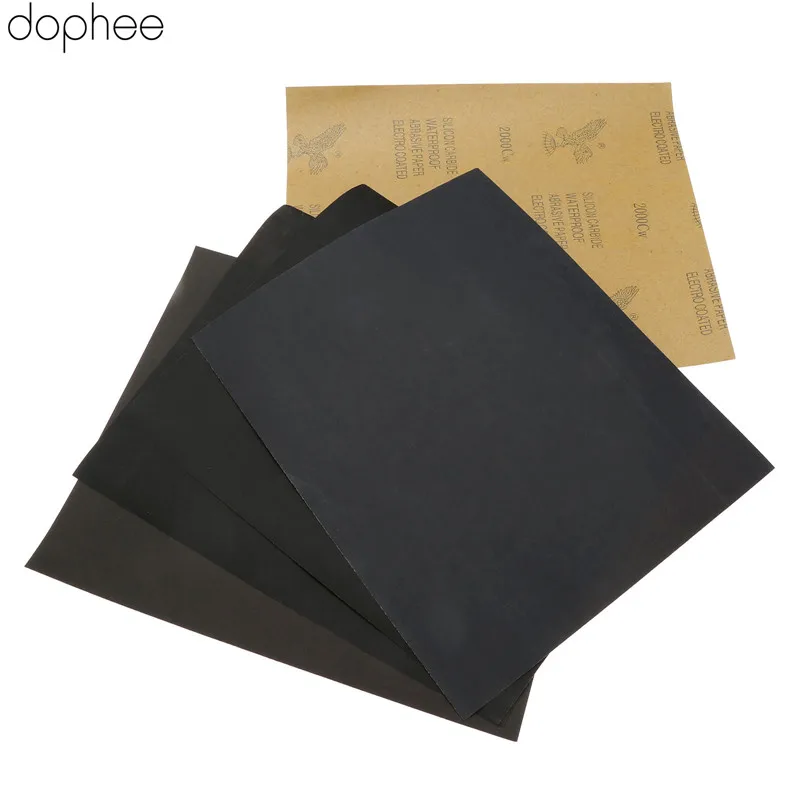 Листы dophee наждачная бумага водонепроницаемая абразивная (600 + 2x1000 1500 2000)