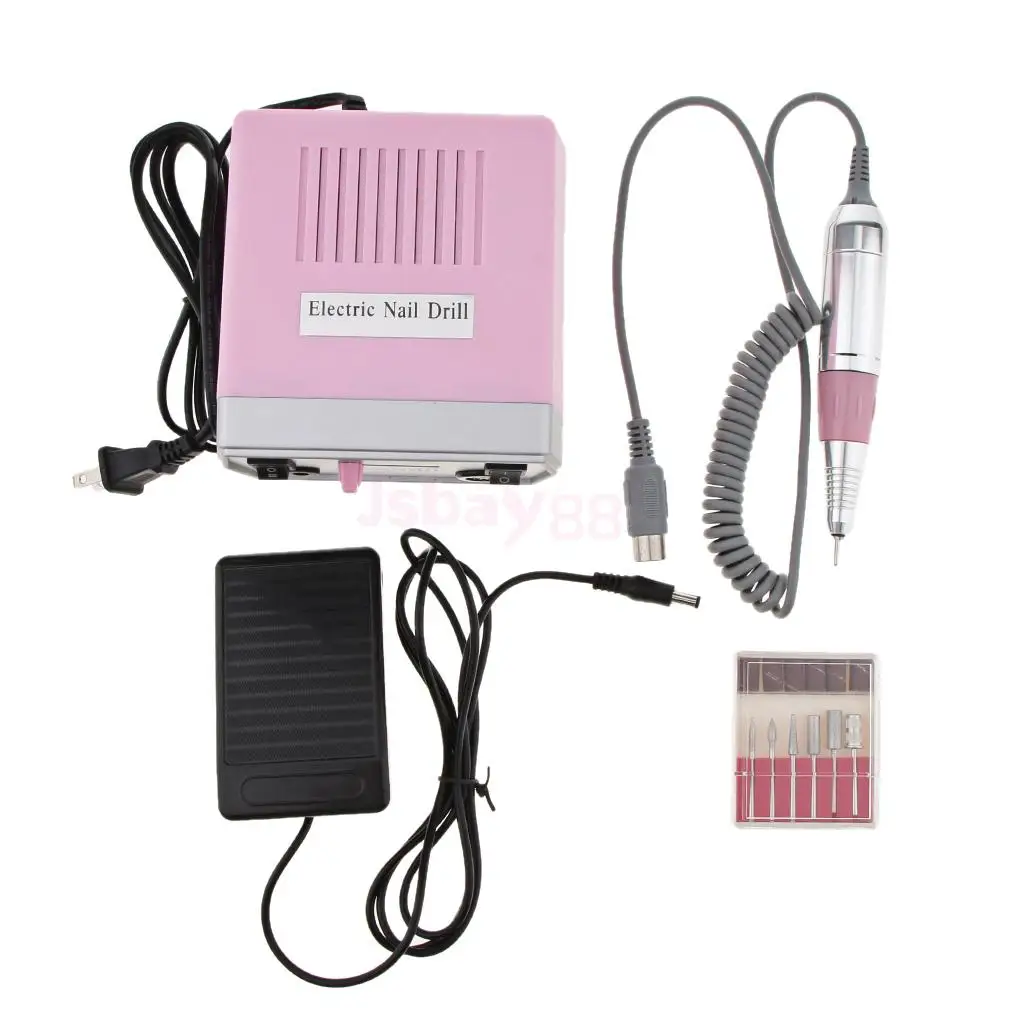 

Professional Electric Nail File Drill Acrylic Manicure Pedicure Machine with Foot Pedal Tools Kit US Plug