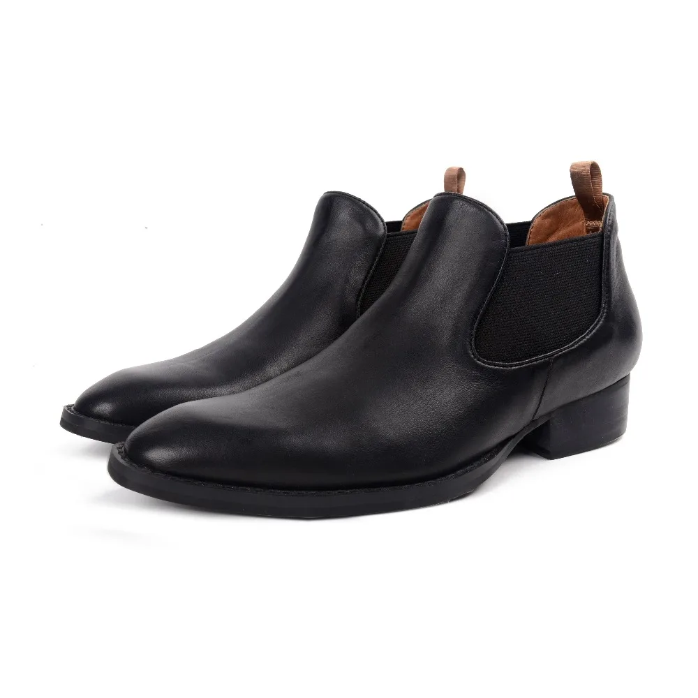 Классическая винтажная Стильная Кожаная обувь в стиле ретро черные мужские ботинки челси