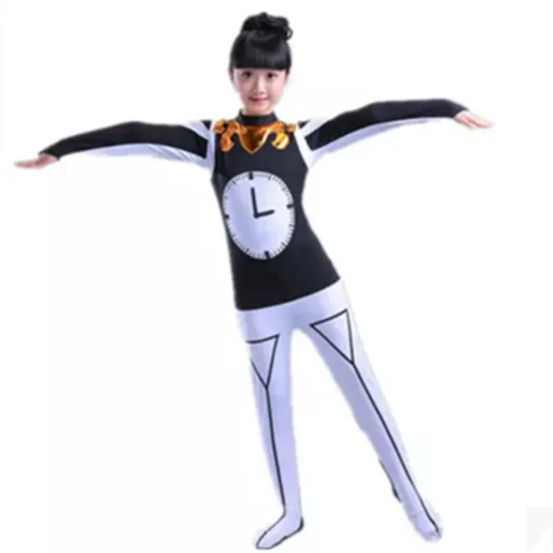 Buy black white clock costume for children time clock