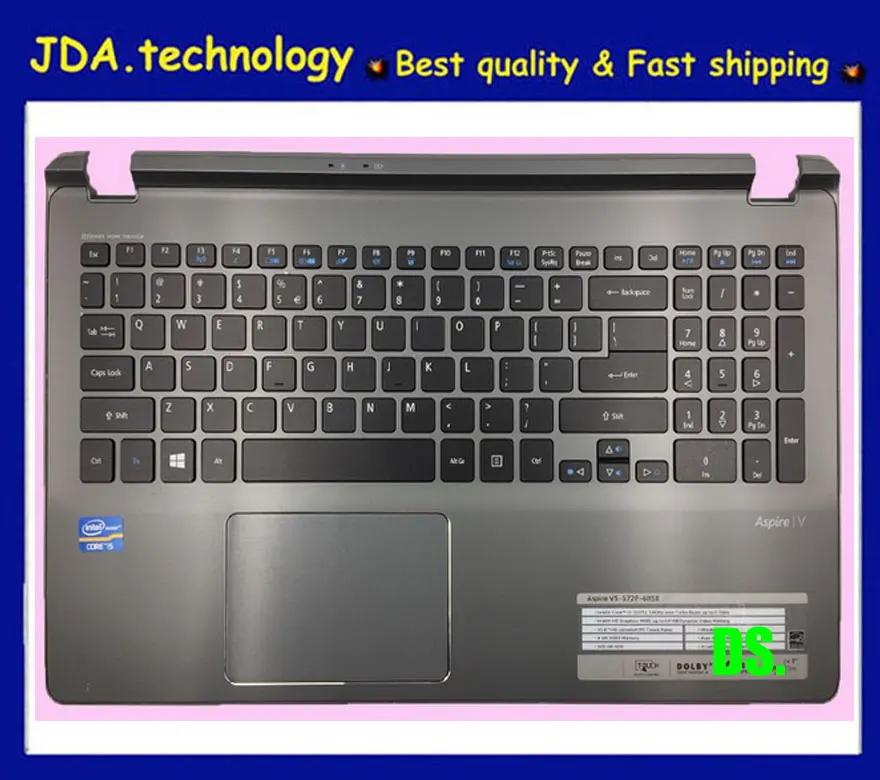

Wellendorff Genuine Laptop palmrest upper case for ACER V5-572g V5-573g V5-552G US keyboard upper cover with touchpad,Gray