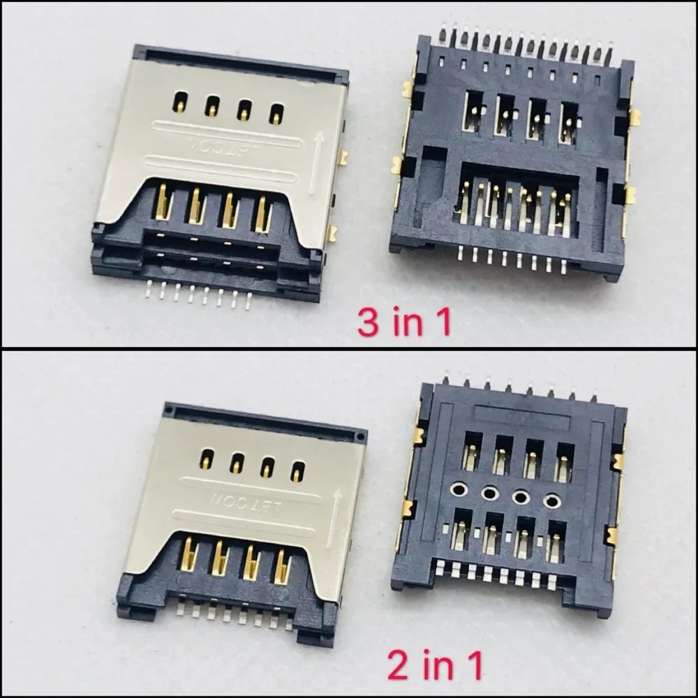 3/2 в 1 старая машина флип-бар микро две SIM+ SD/TF карты 8pin слот лоток держатель ридер адаптер ремонт PCB отечественный смартфон FPC