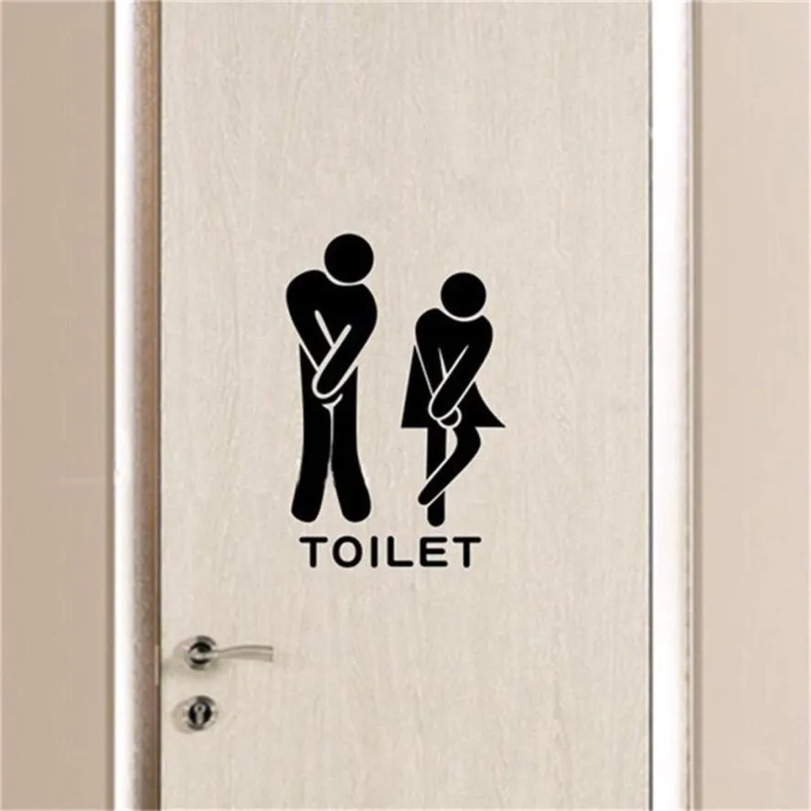 

Removable Toilet Stickers 1pc Home Decor Mark Stickers Door WC Vinyl DIY Toilet Sticker Removable Home Decor Mark Sticker 25