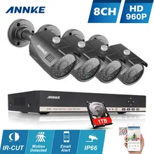 ANNKE 8-КАНАЛЬНЫЙ ВИДЕОНАБЛЮДЕНИЯ Система 960 P HDMI AHD CCTV DVR 1 ТБ HDD 4 ШТ. 1.3 МП ИК Открытый Камеры Безопасности 8 каналов 1500 ТВЛ Камеры